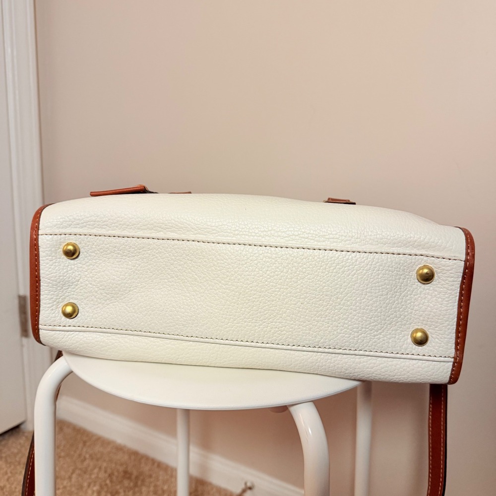 VTG 80s Liz Claiborne White Pebbled Leather Bag Shoulder Purse Y2K Crossbody - Picture 4 of 12